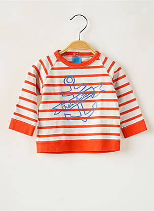 Megztinis plona tinklinė medžiaga ilgos rankovės oranžinė PETIT BATEAU berniukas