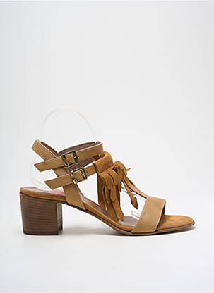 Sandalai/nu pėdos satino audinys kulnas nuo 4 iki 6 cm rudas BISOUS CONFITURE moteris