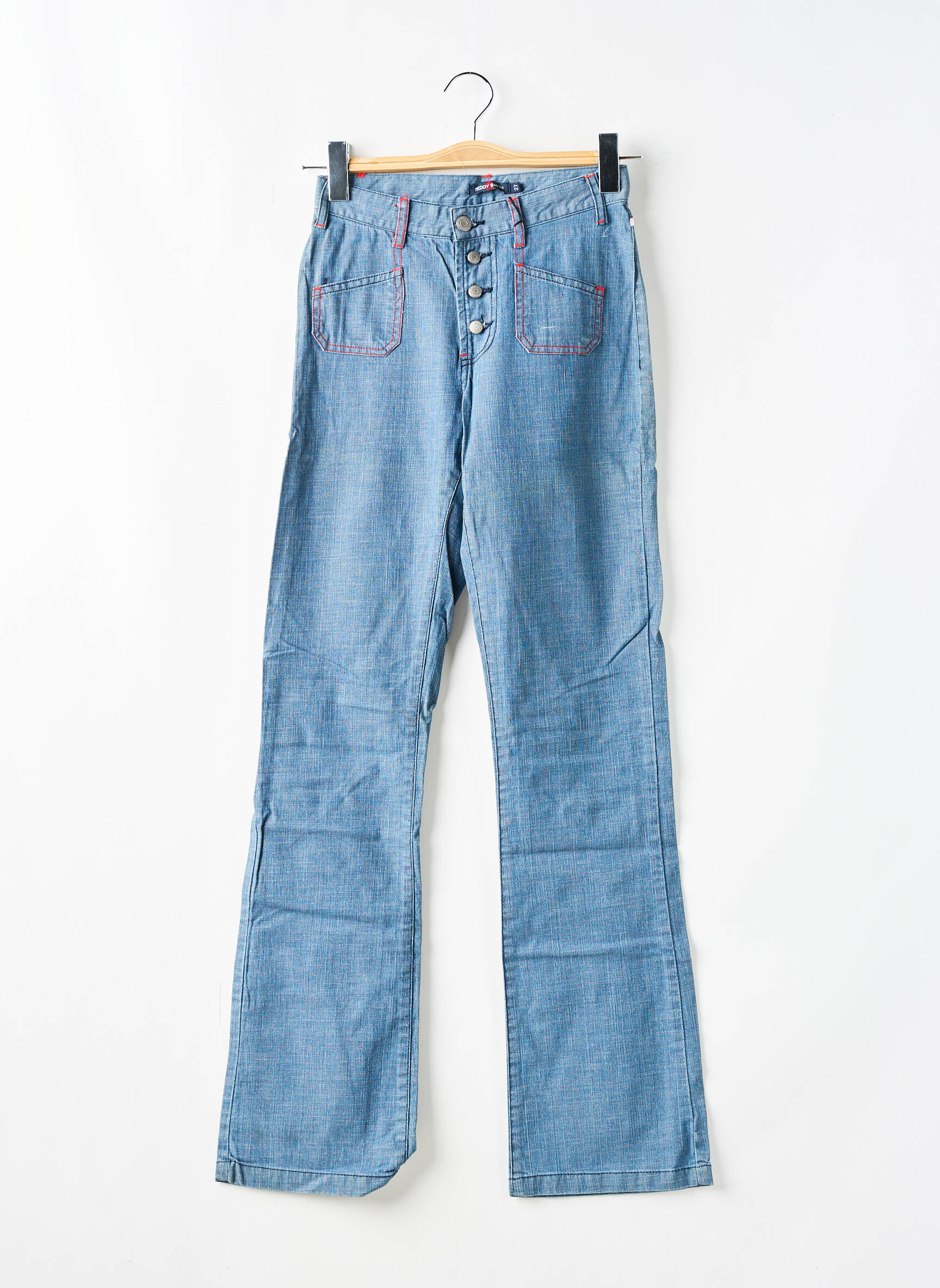 Bootcut džinsai aukšta talija aukšta talija mėlyna TEDDY SMITH moteris