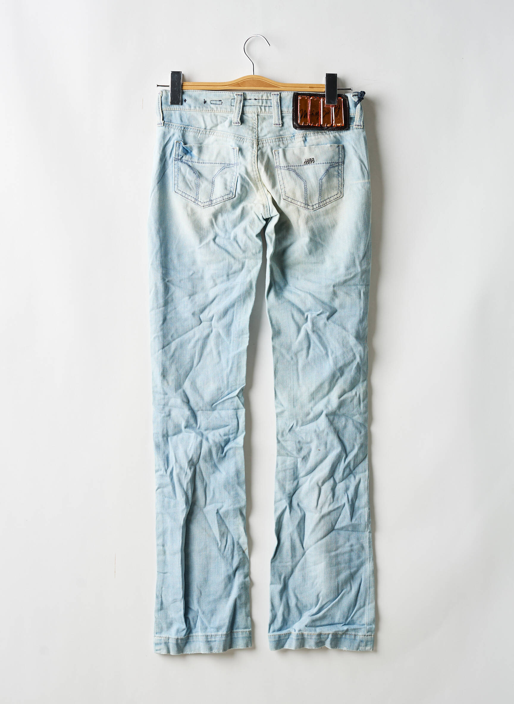 Bootcut džinsai nusidėvėjęs ir išblukęs efektas maža dydžio mėlyna MISS SIXTY moteris