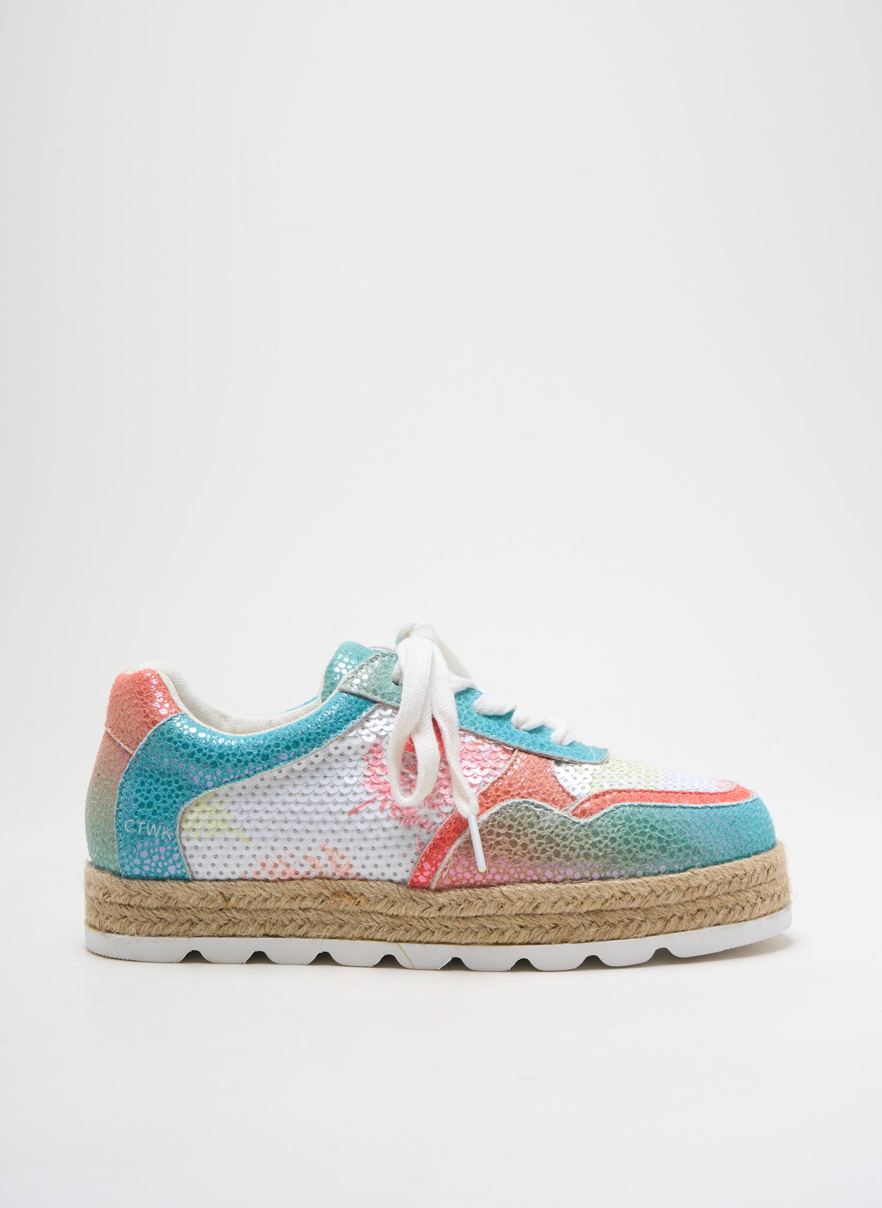 Espadrilės satino audinys plokščias kulnas iki 3 cm oranžinė CHATTAWAK moteris