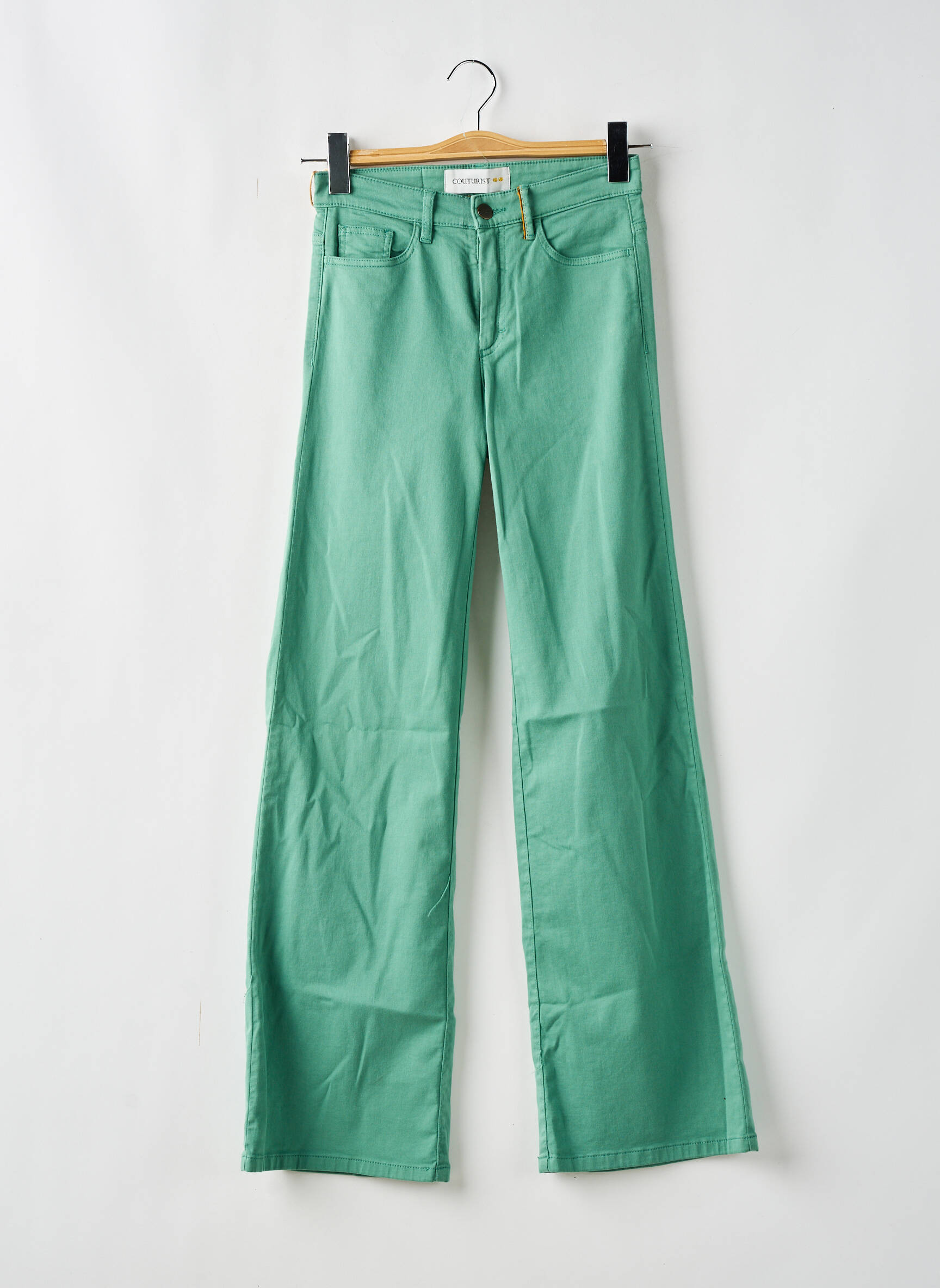 Platus džinsas tamprumas normala dydis tamsiai žalia COUTURIST moteris
