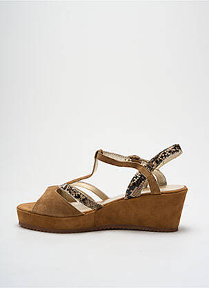 Sandalai/nu pėdos satino audinys kulnas nuo 4 iki 6 cm rudas SWEET moteris