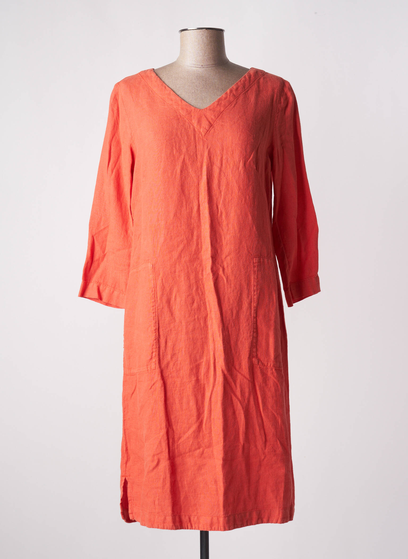 Pusilgių suknelė 3/4 rankovės 3/4 rankovės oranžinė COUTURIST moteris