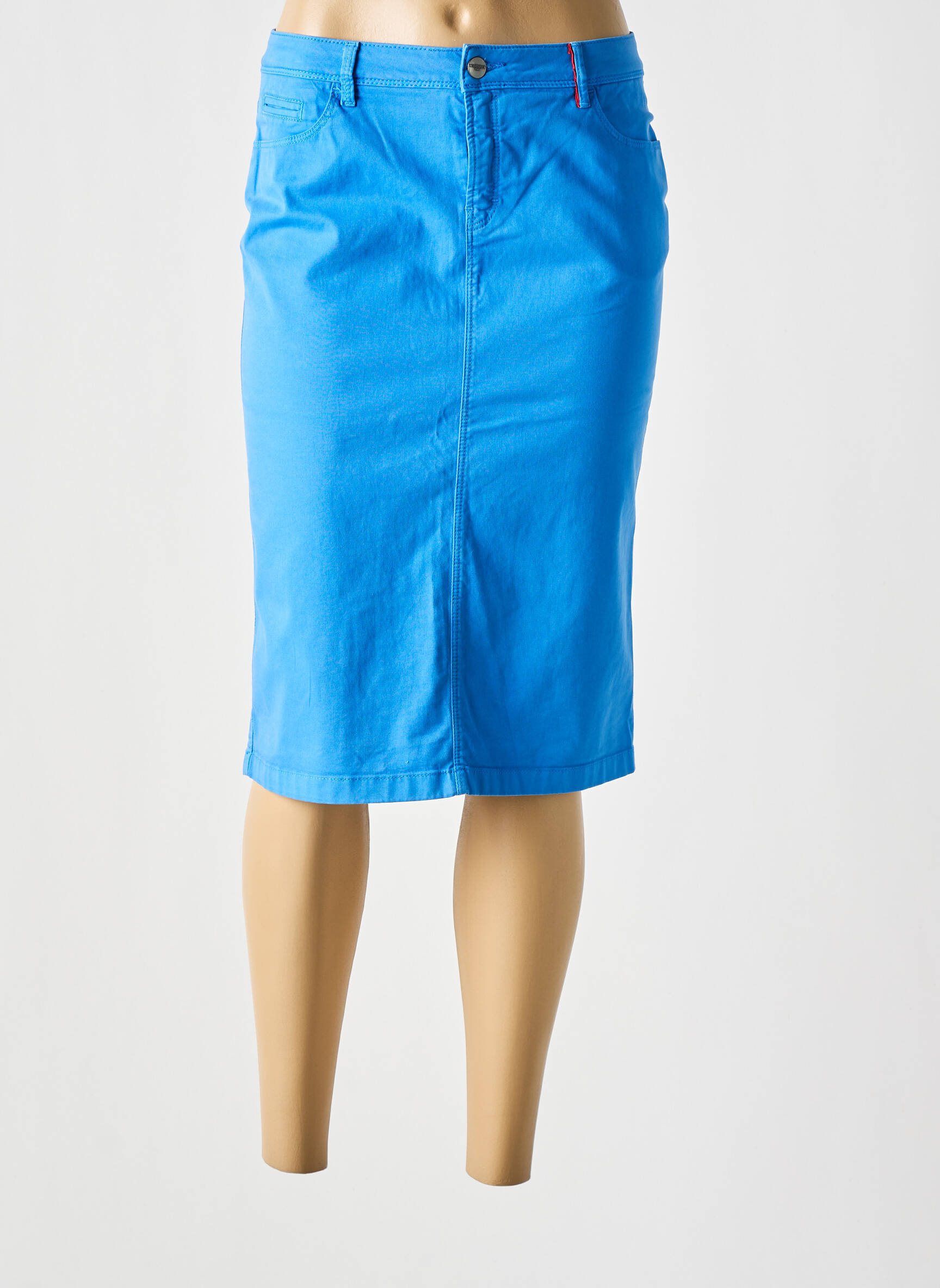 Pusilgis sijonas tiesi kirpimas mėlyna COUTURIST moteris