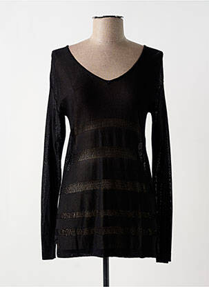 Megztinis centrinė iškirptė ilgos rankovės juodas WOM & NOW moteris