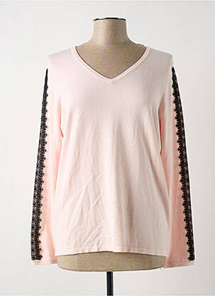 Megztinis centrinė iškirptė ilgos rankovės rožinė COMMA, moteris