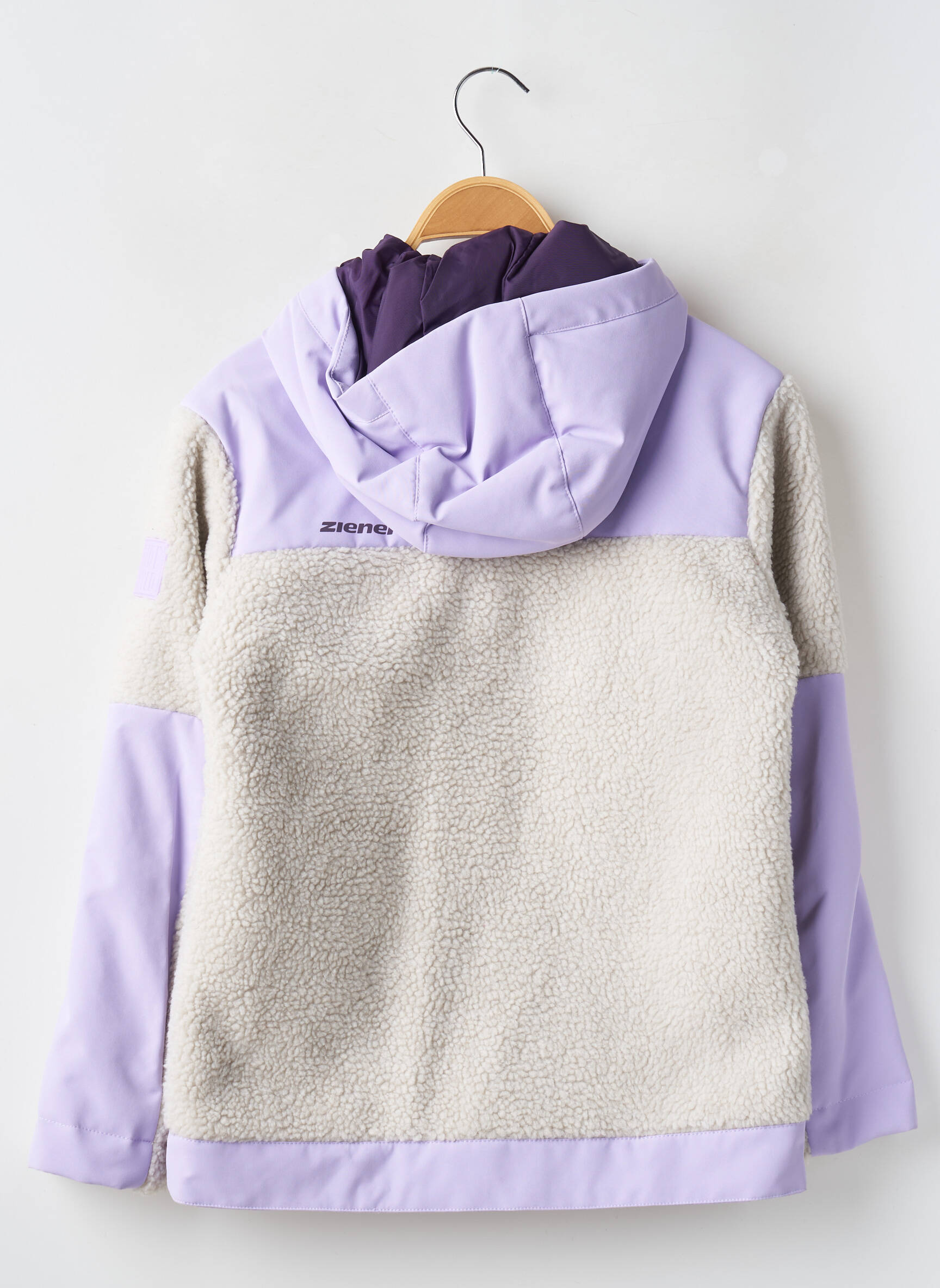 Parka vidinė apdaila su satiniu pamušalu su gobtuvu violetinis ZIENER mergina