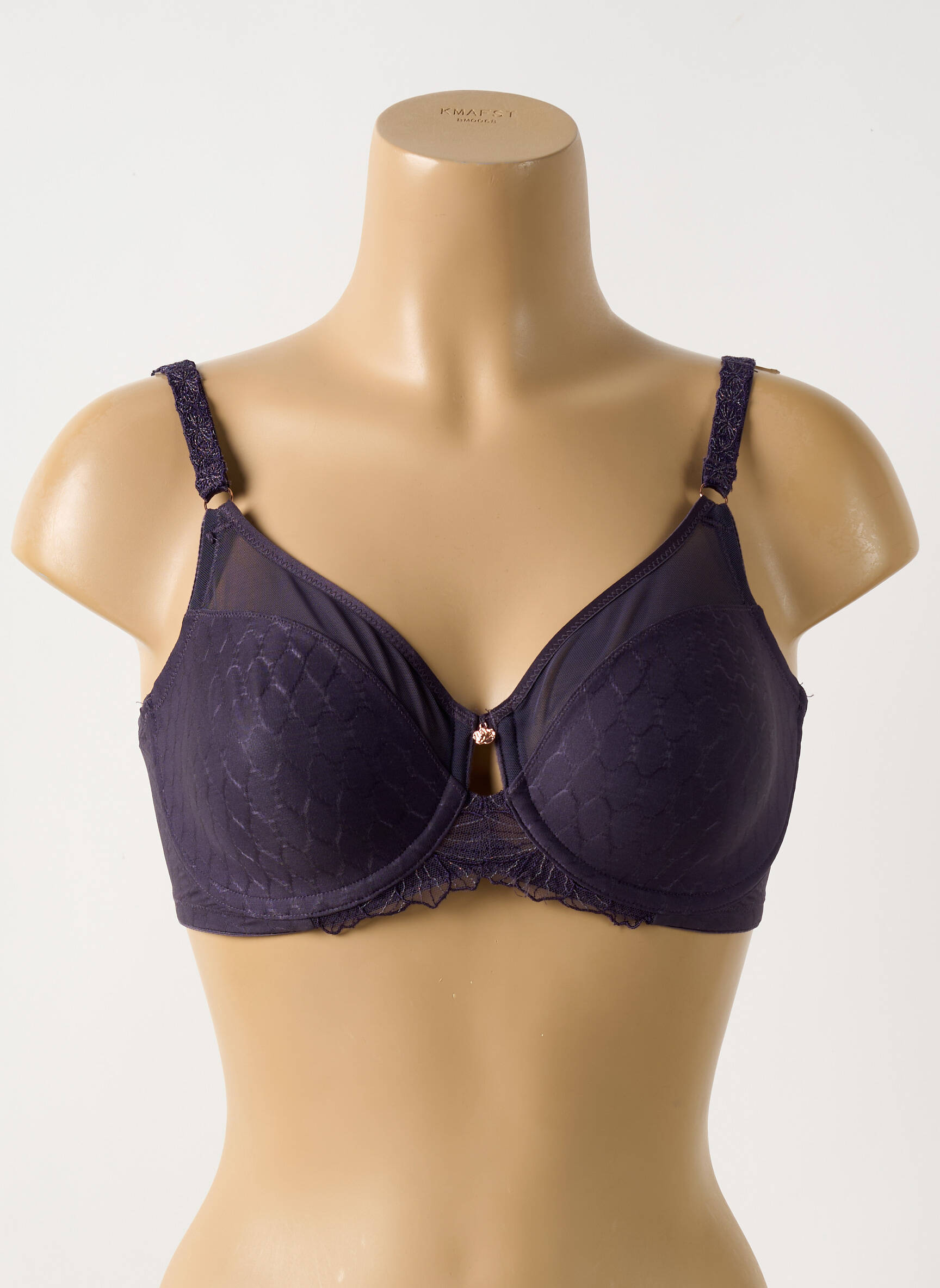 Liemenėlė satino efektas pilnas palaikantis liemenėlės viršus violetinis FLORALE BY TRIUMPH moteris
