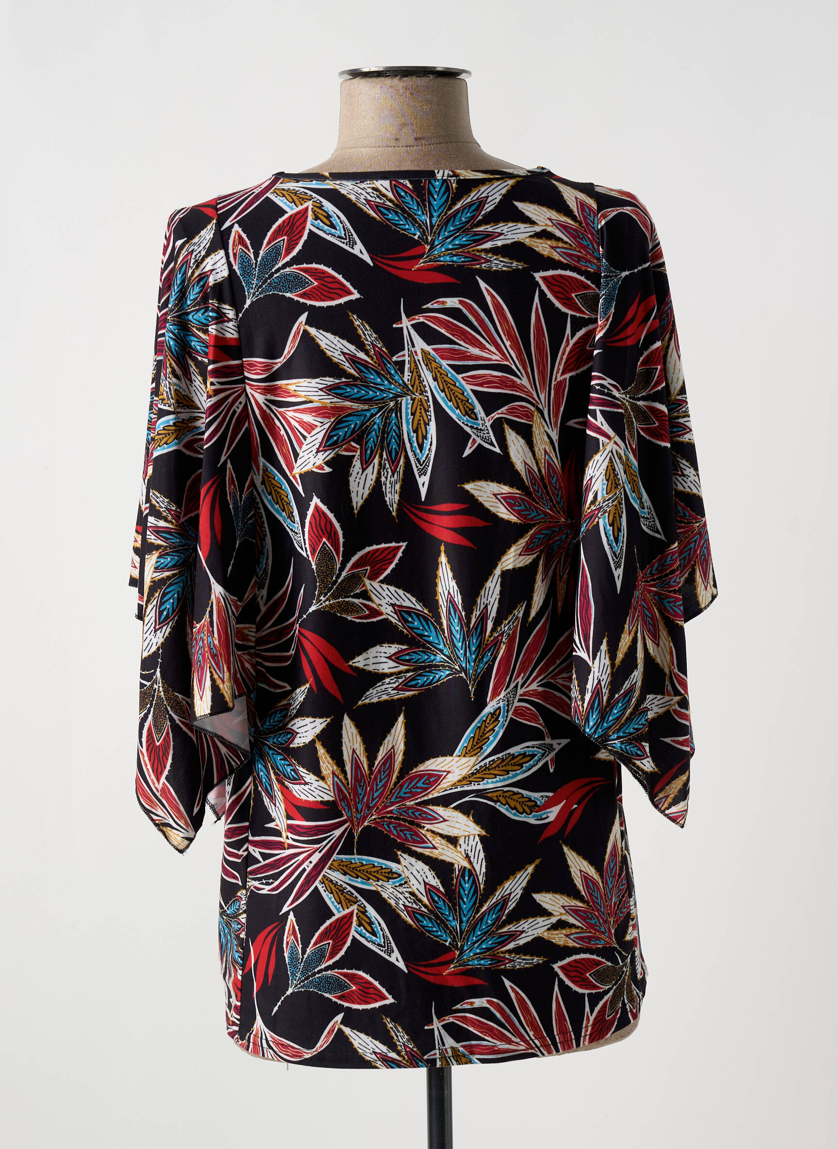 Viršūnė tamprumas 3/4 rankovės juodas MULTIPLES moteris