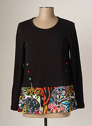 Megztinis tiesi kirpimas ilgos rankovės juodas MALOKA moteris