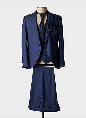 Ceremoninis kostiumas užtrauktukas po mygtukiniu atvartu mėlyna ADIMO vyras
