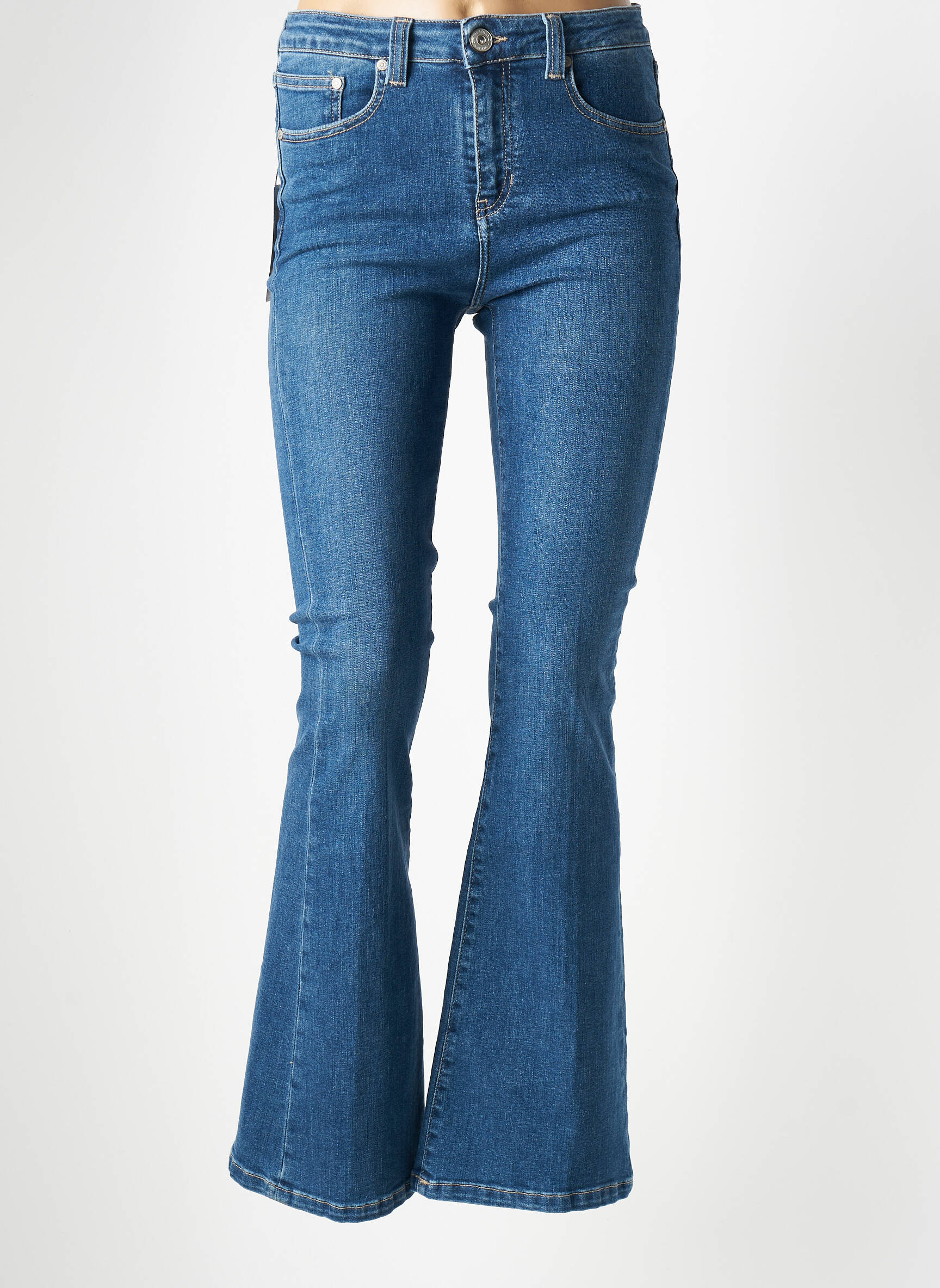 Flare tipo džinsai tamprumas aukšta talija mėlyna DENIM STUDIO moteris
