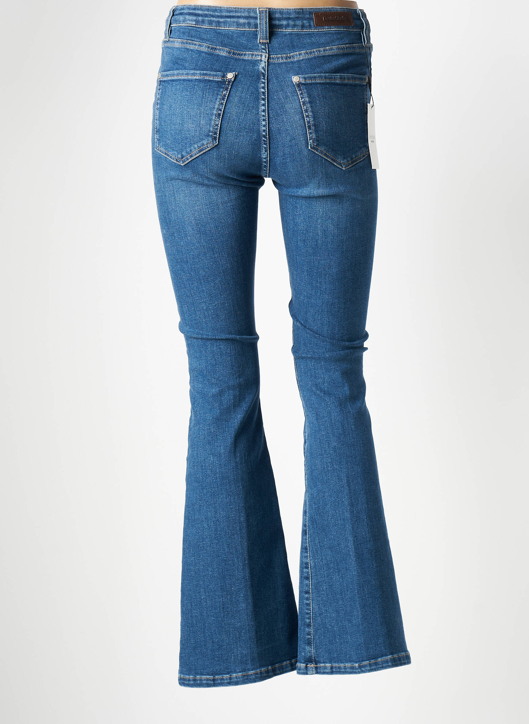 Flare tipo džinsai tamprumas aukšta talija mėlyna DENIM STUDIO moteris