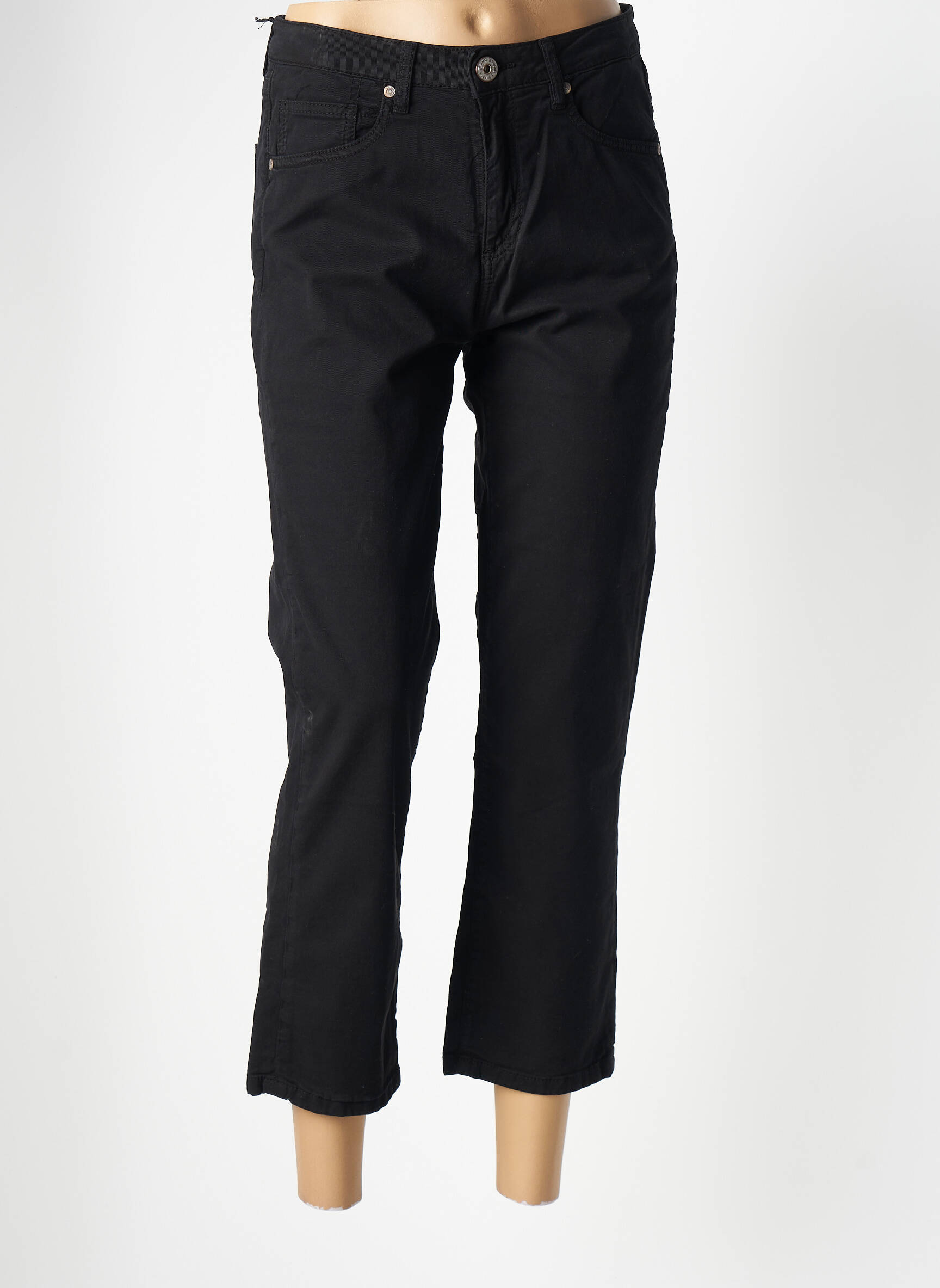 7/8 kelnės aukšta talija aukšta talija juodas DENIM STUDIO moteris