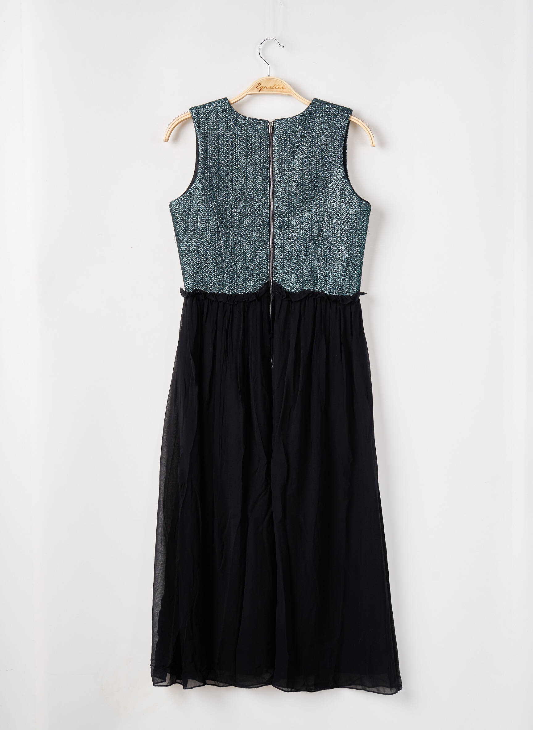 Pusilgių suknelė be rankų be rankų žalias DRESS GALLERY moteris