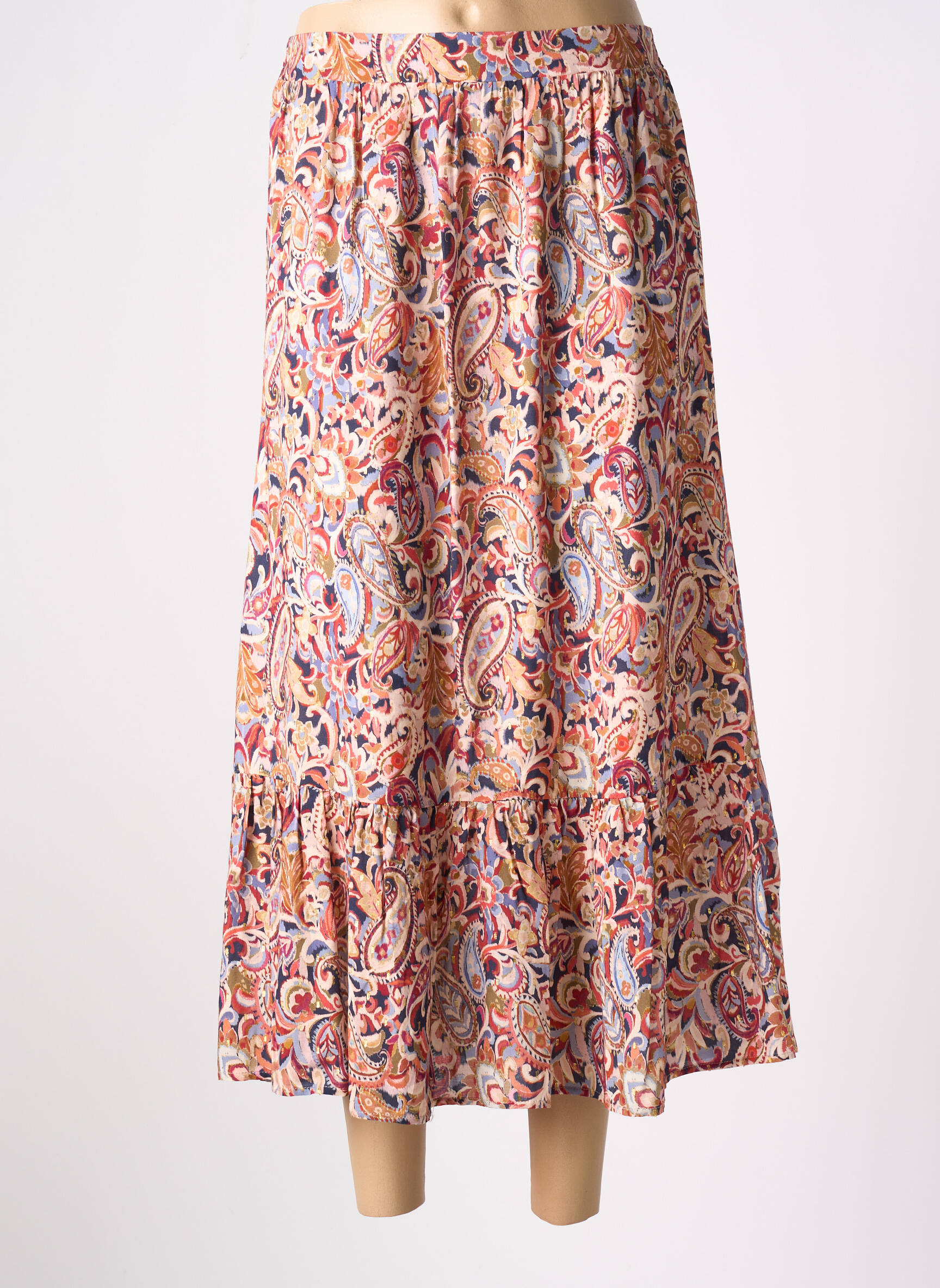 Pusilgis sijonas išplatėjusi kirpimas oranžinė JULIE GUERLANDE moteris