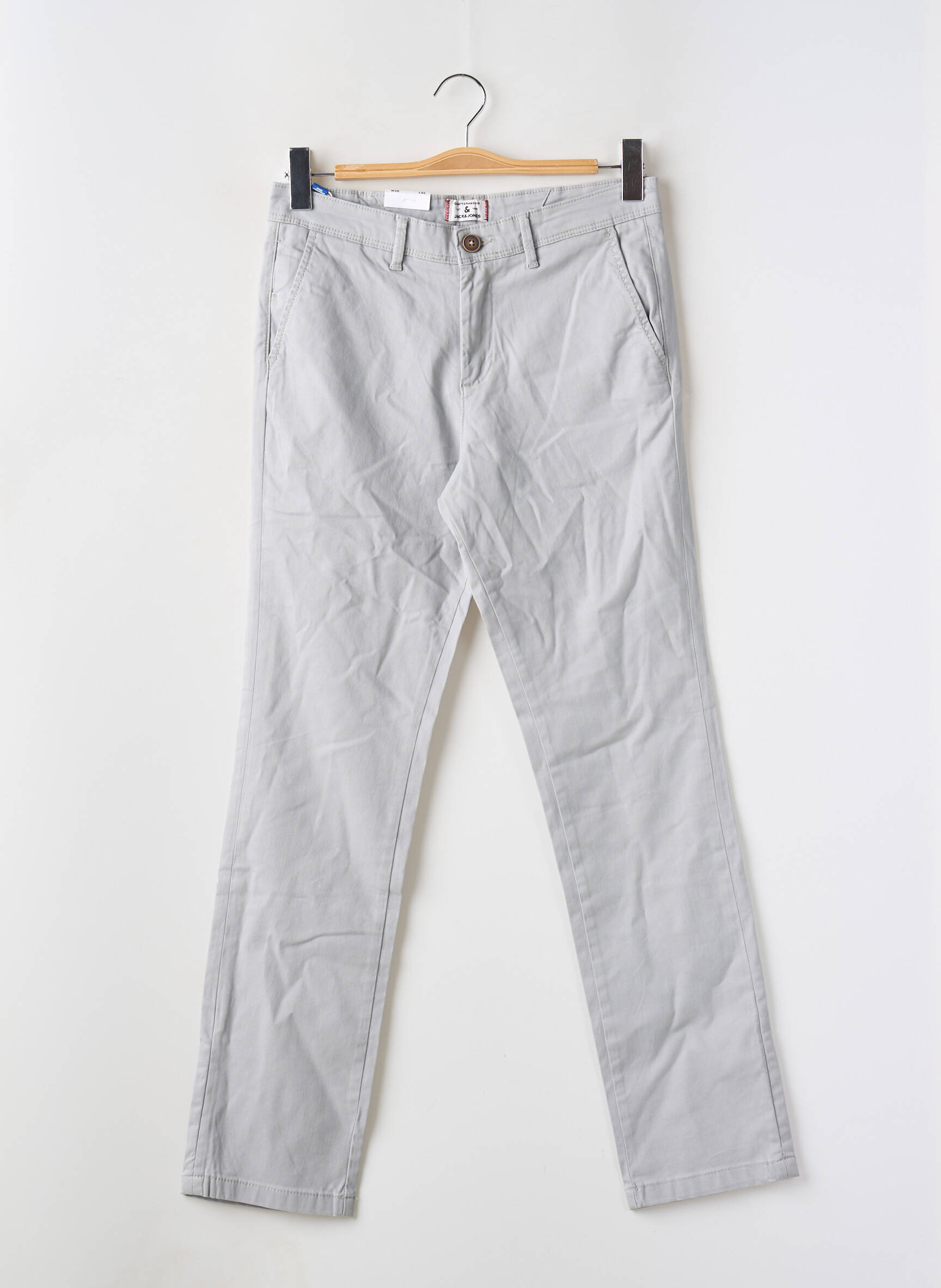 Chino kelnė popelinos audinys, kuris pasižymi lygiu ir tankiu paviršiumi. normala dydis pilka JACK & JONES vyras
