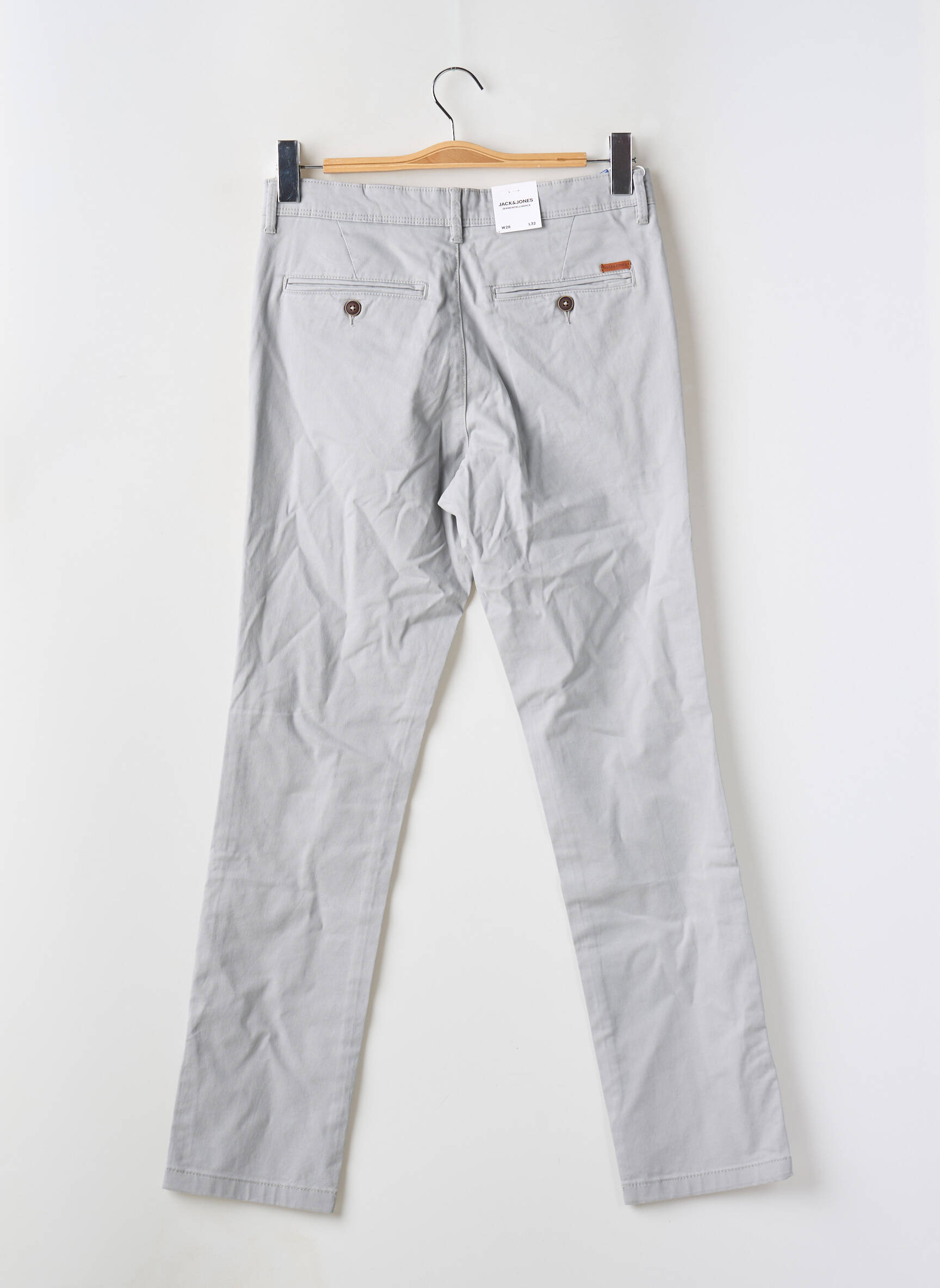 Chino kelnė popelinos audinys, kuris pasižymi lygiu ir tankiu paviršiumi. normala dydis pilka JACK & JONES vyras