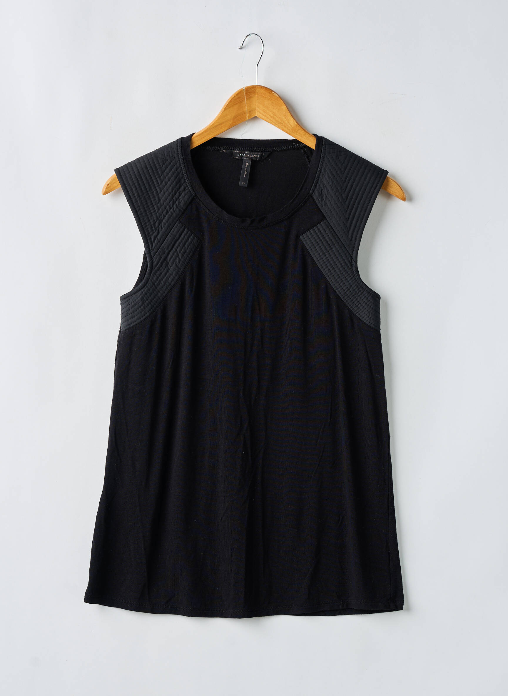 Viršūnė jersey audinys be rankų juodas BCBGMAXAZRIA moteris