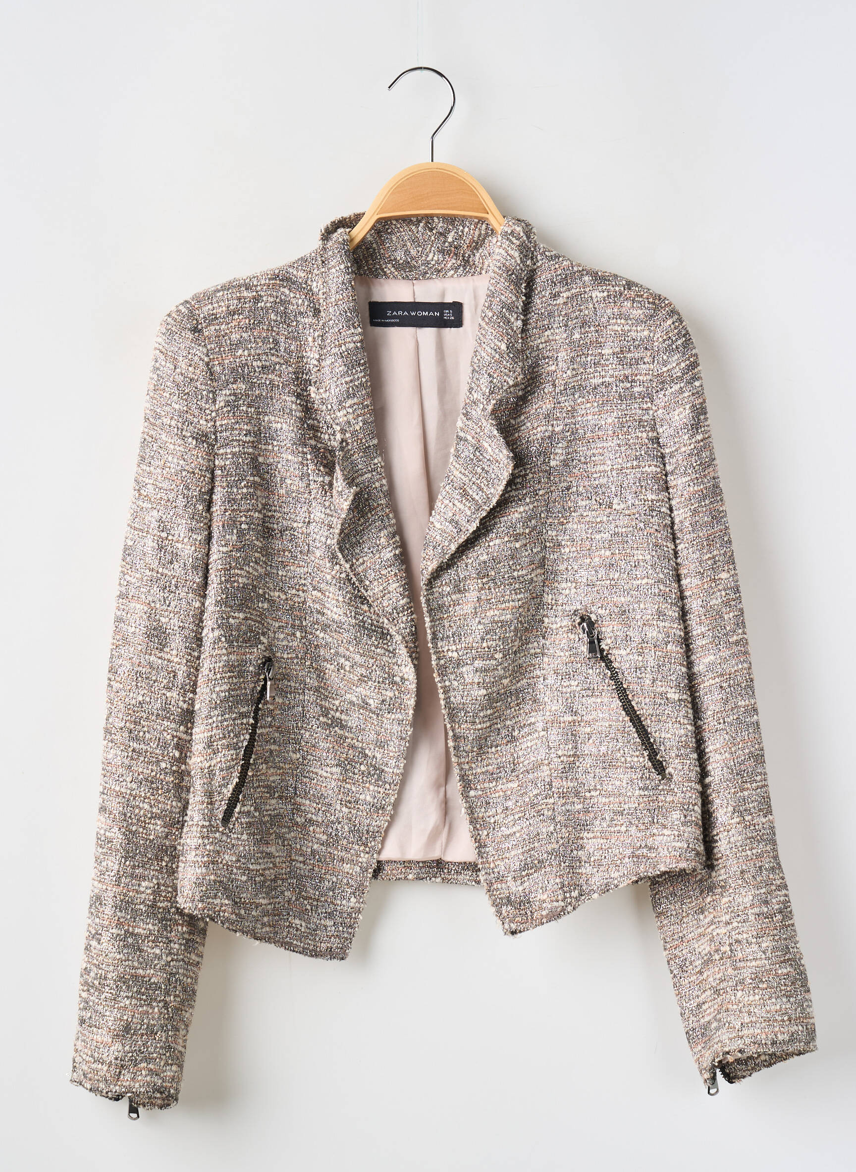 Kasdienis švarkas kraštas su apykakle bežinis ZARA moteris