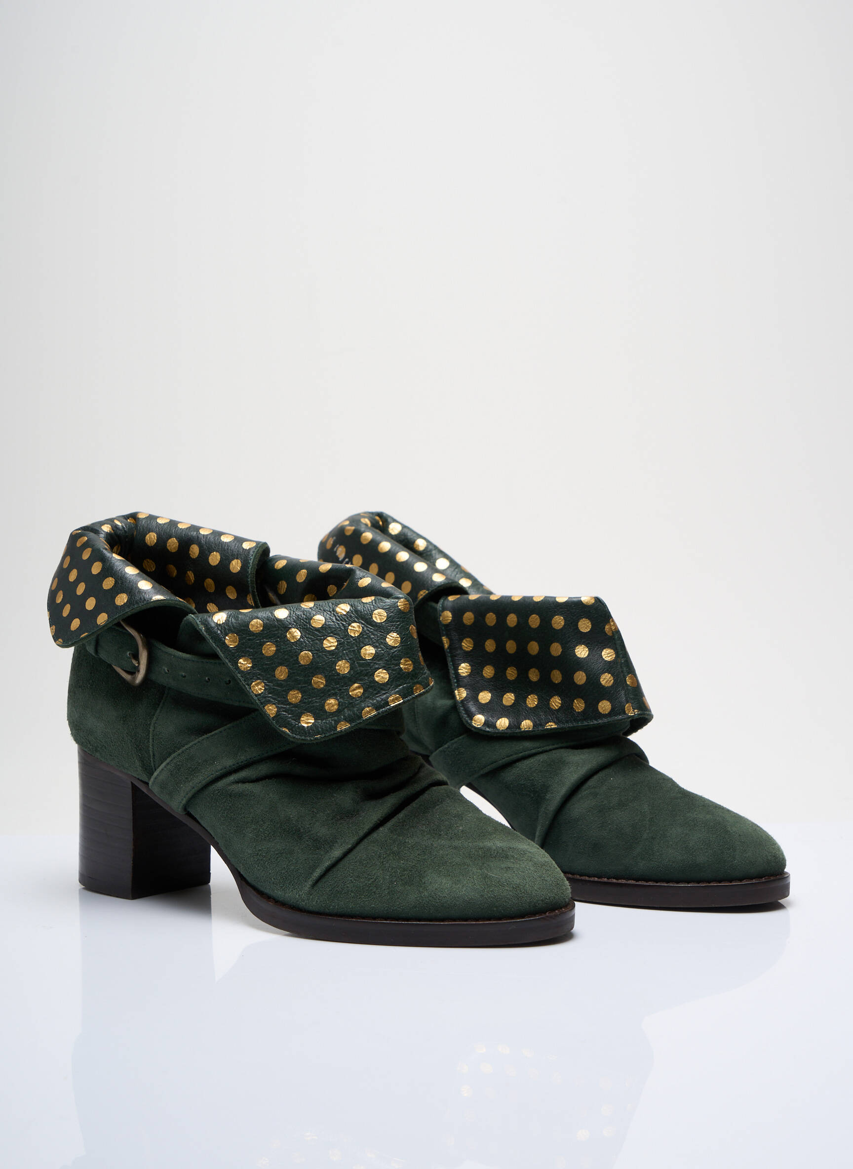 Batai/botai satino audinys kulnas nuo 4 iki 6 cm žalias TSUMORI CHISATO moteris