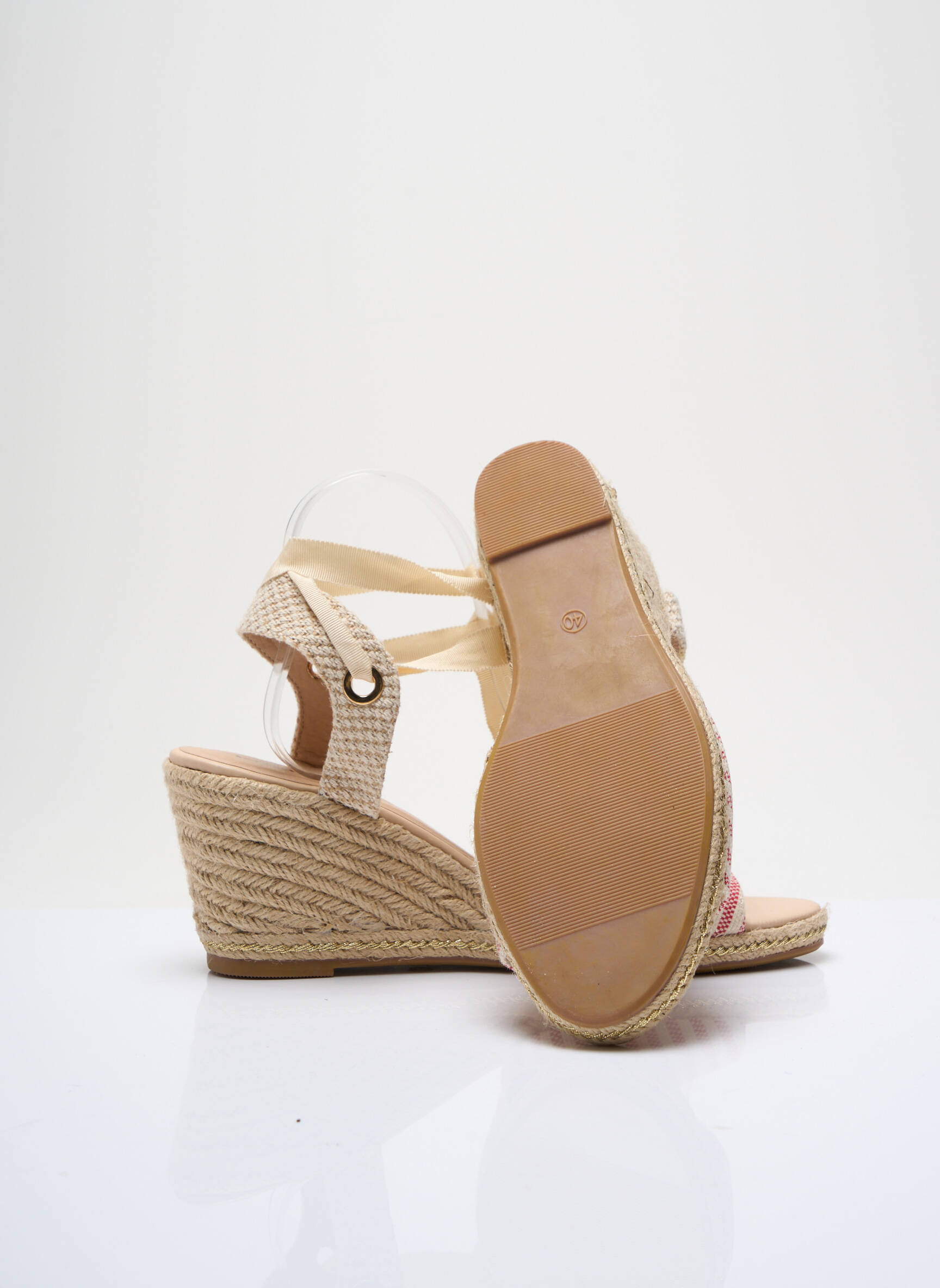 Espadrilės šnervių uždarymas kulnas nuo 4 iki 6 cm rožinė KIABI moteris