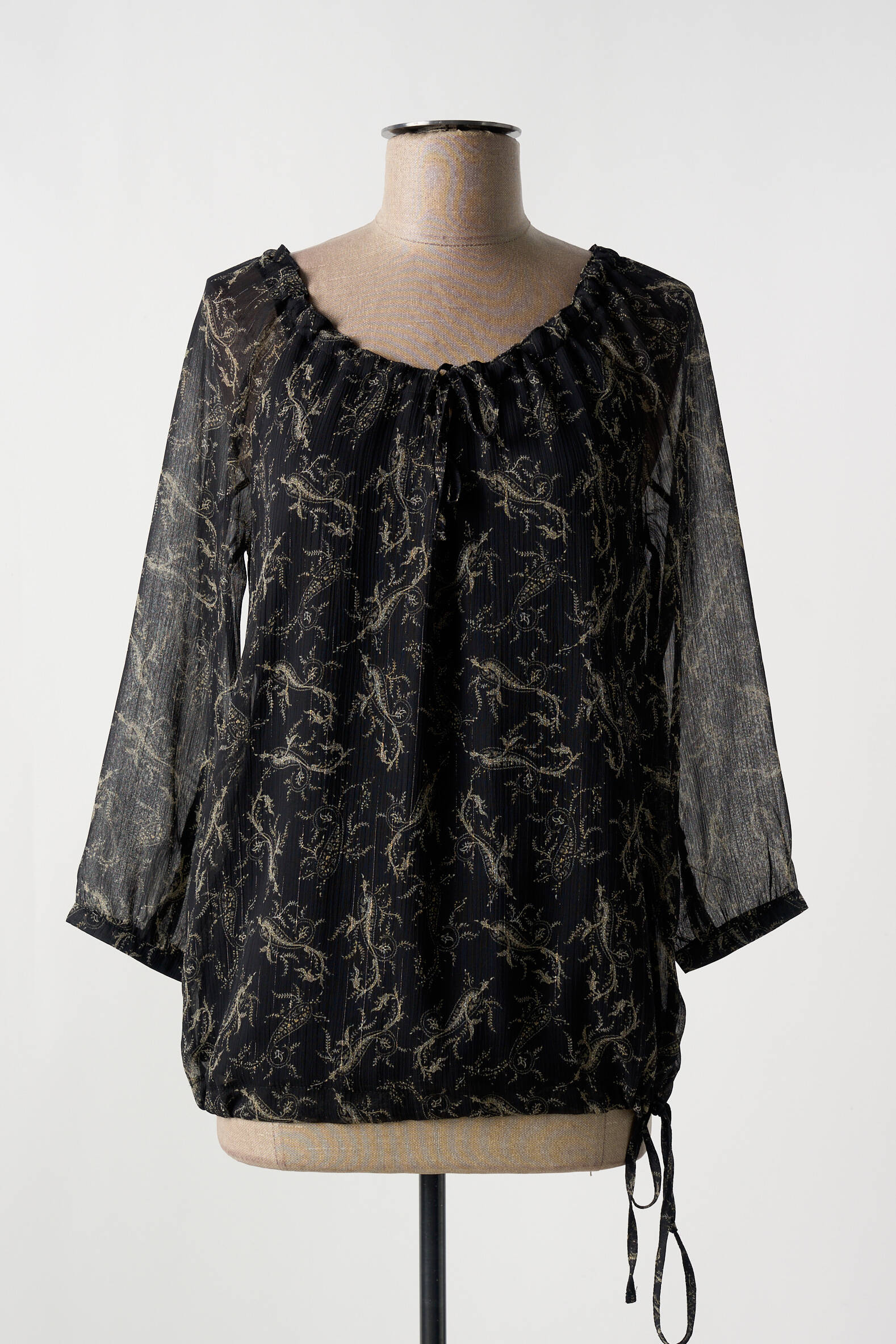 Bluzonai lengva ir skaidri 3/4 rankovės juodas FRED SABATIER moteris