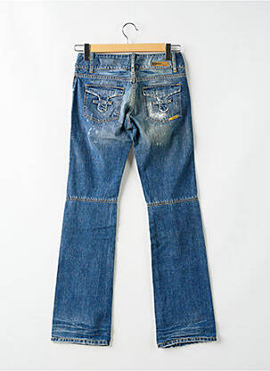 Bootcut džinsai nusidėvėjęs ir išblukęs efektas maža dydžio mėlyna RWD moteris