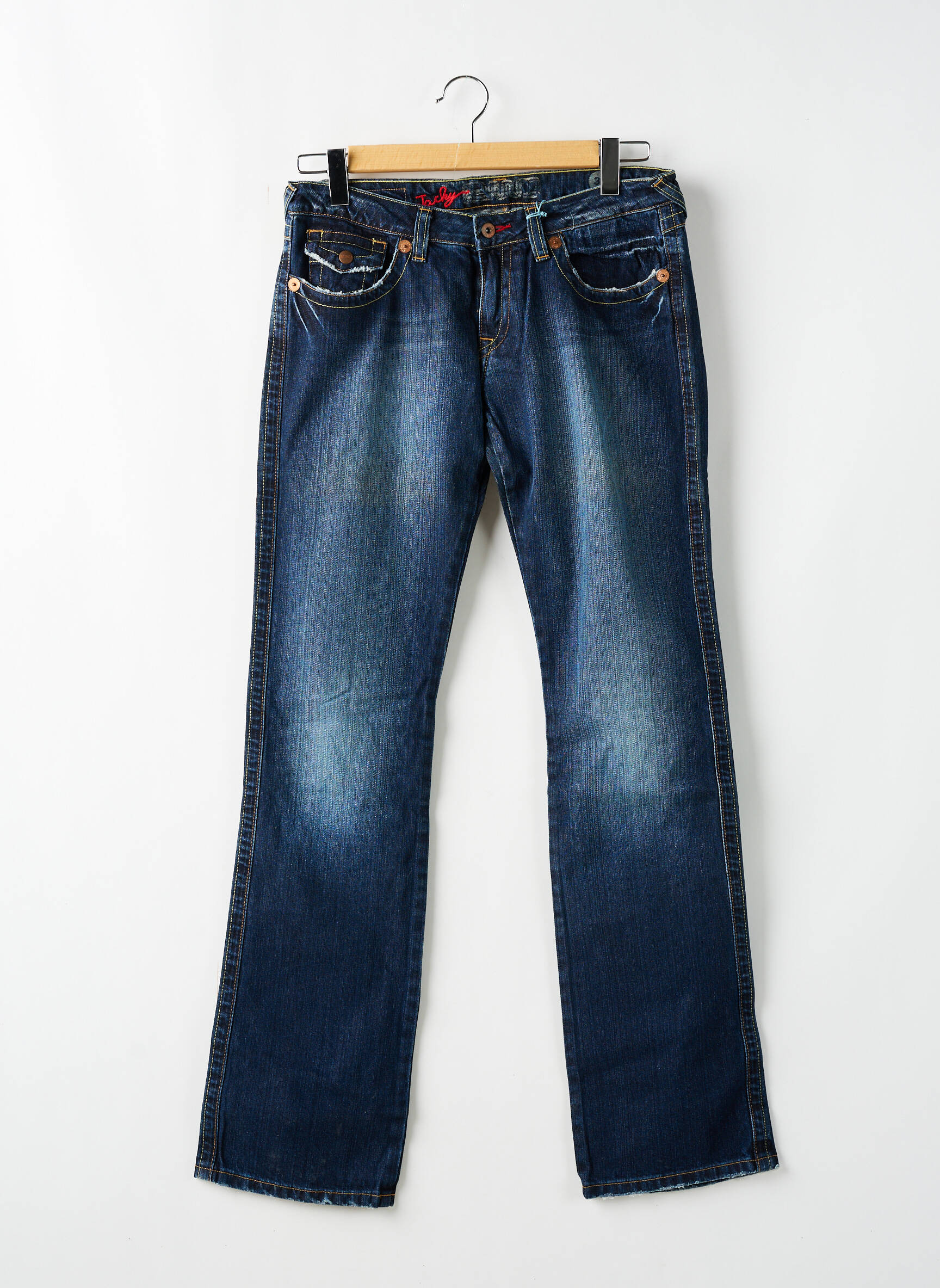 Bootcut džinsai kišenės maža dydžio mėlyna RWD moteris
