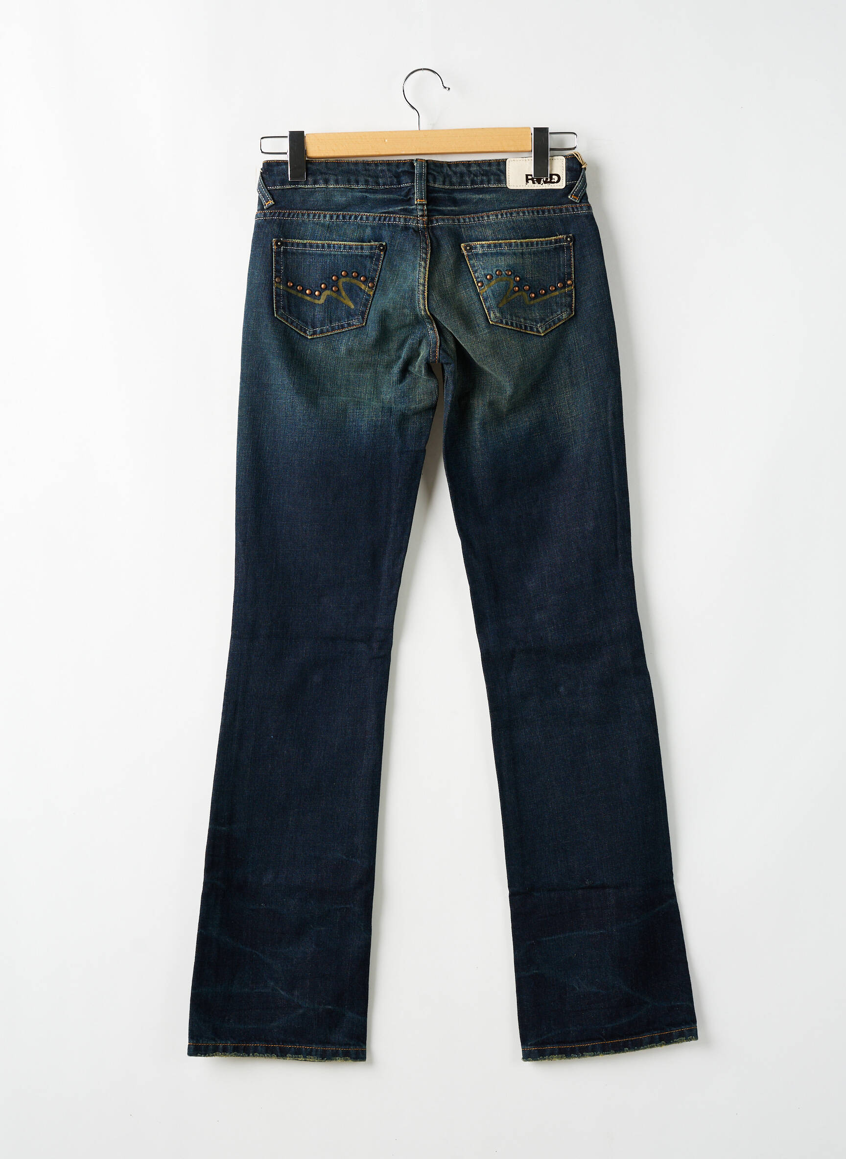Bootcut džinsai kišenės maža dydžio mėlyna RWD moteris