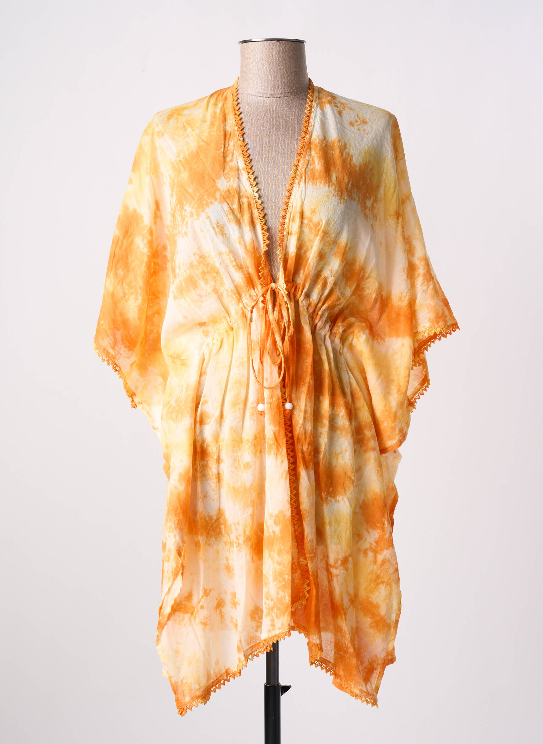 Kimono striukė col v geltona L'ATELIER D'ANNA moteris