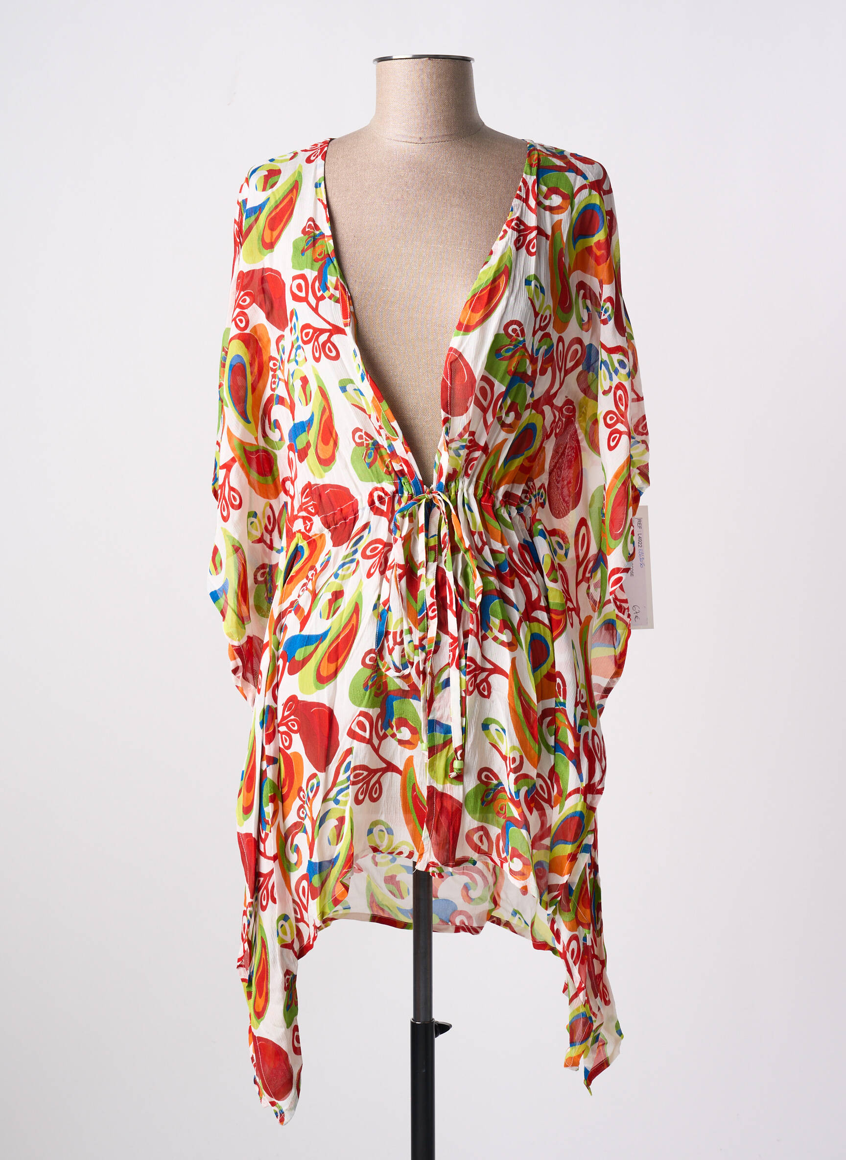 Kimono striukė fantazijos raštas raudona AGATHE & LOUISE moteris