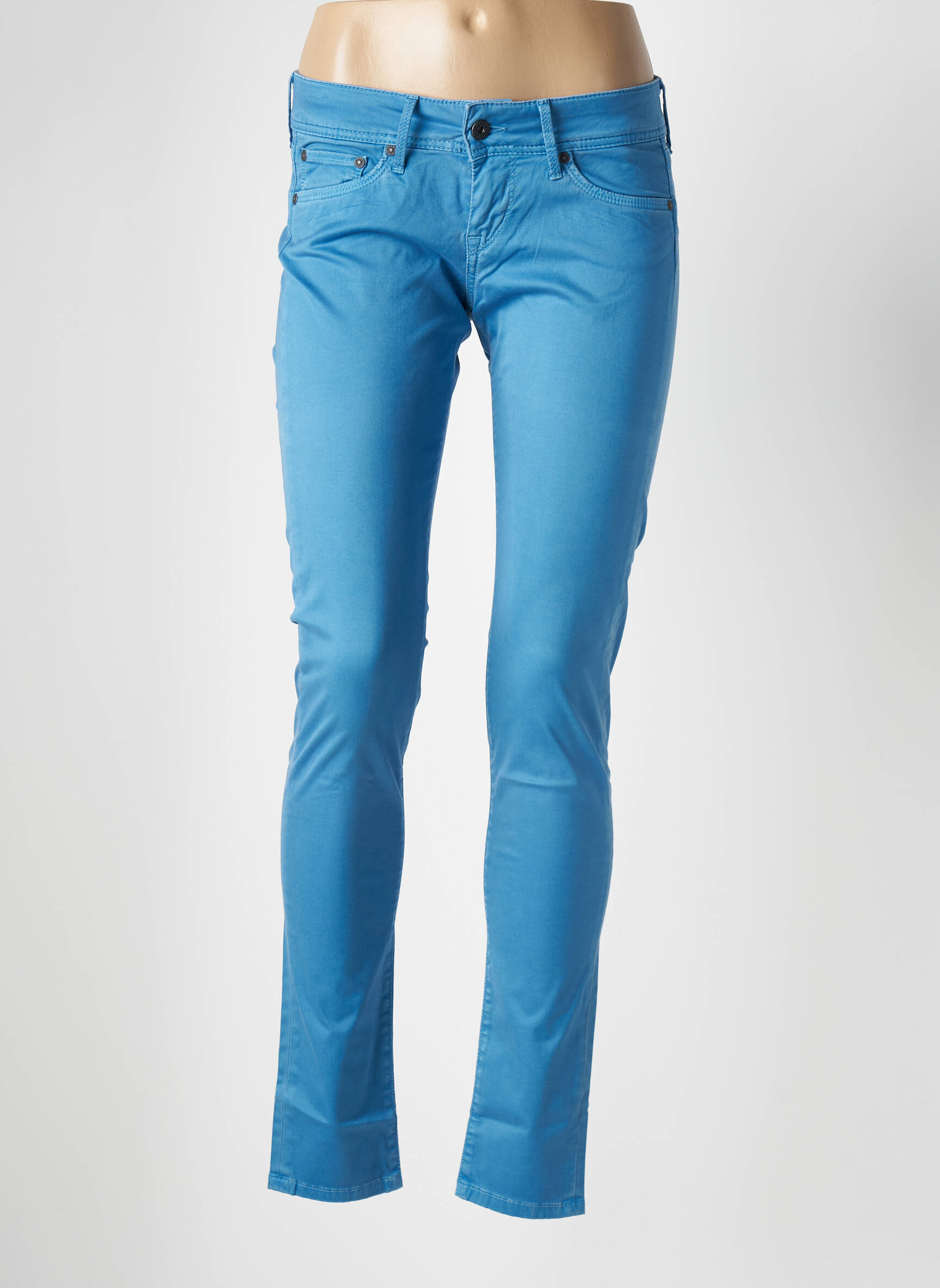 Lieknos kelnės kišenės mėlyna PEPE JEANS moteris