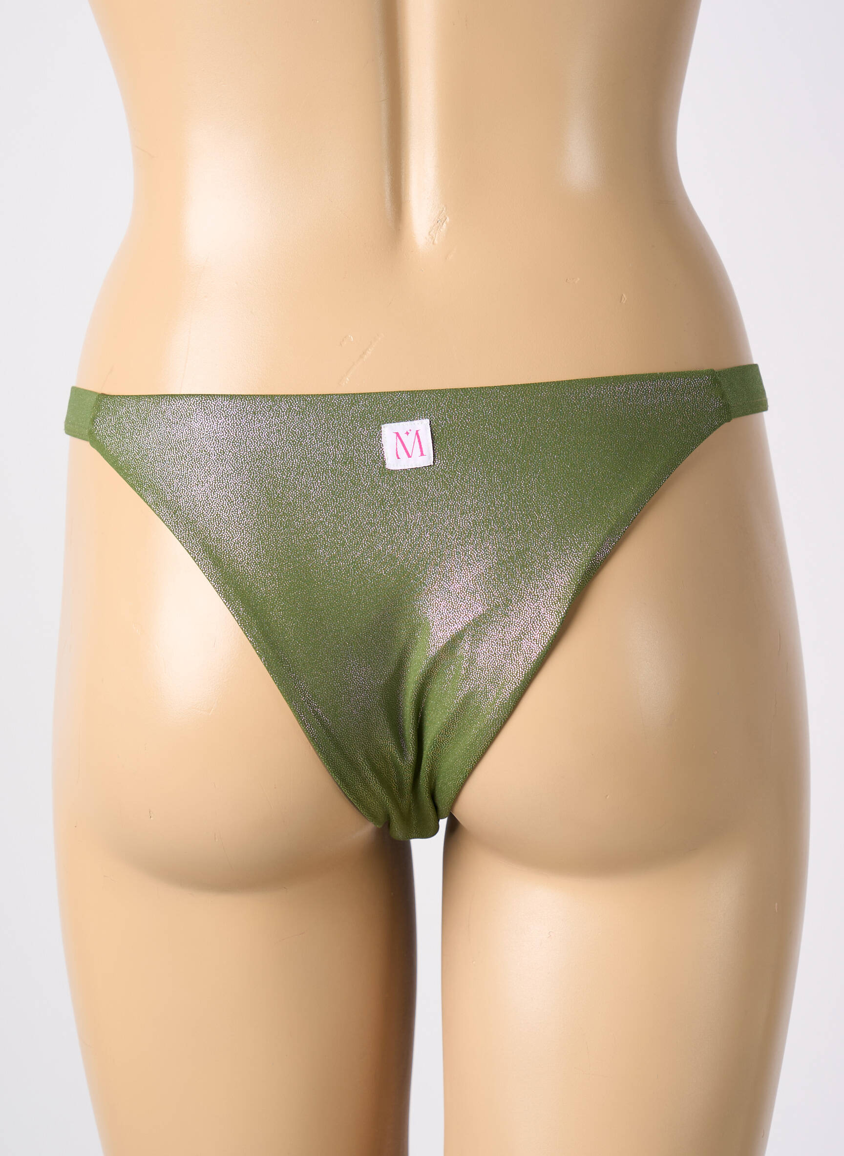 Maudymosi kelnaitės satino efektas bikini žalias MISS OUT OF OFFICE moteris