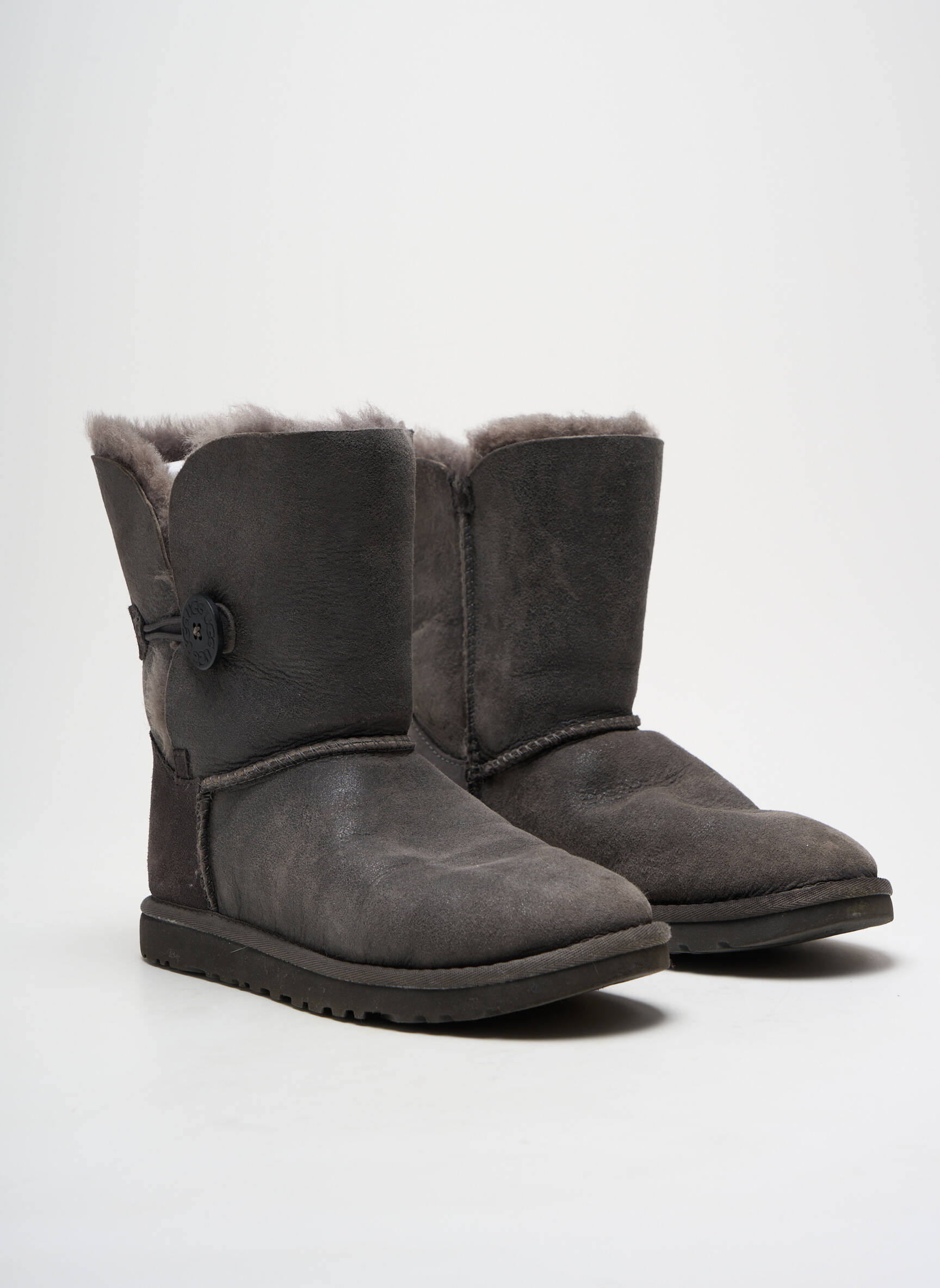 Batai/botai nubuko audinys plokščias kulnas iki 3 cm pilka UGG moteris