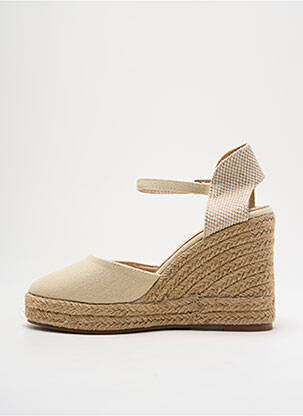 Espadrilės amortizuojančios pado tipas kulnas nuo 7 iki 9 cm bežinis MOOW moteris