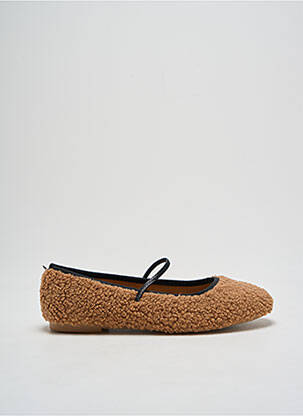 Balerinos apvalus mygtukas plokščias kulnas iki 3 cm rudas IDEAL SHOES moteris