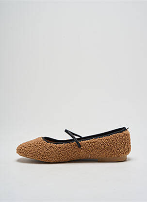 Balerinos apvalus mygtukas plokščias kulnas iki 3 cm rudas IDEAL SHOES moteris
