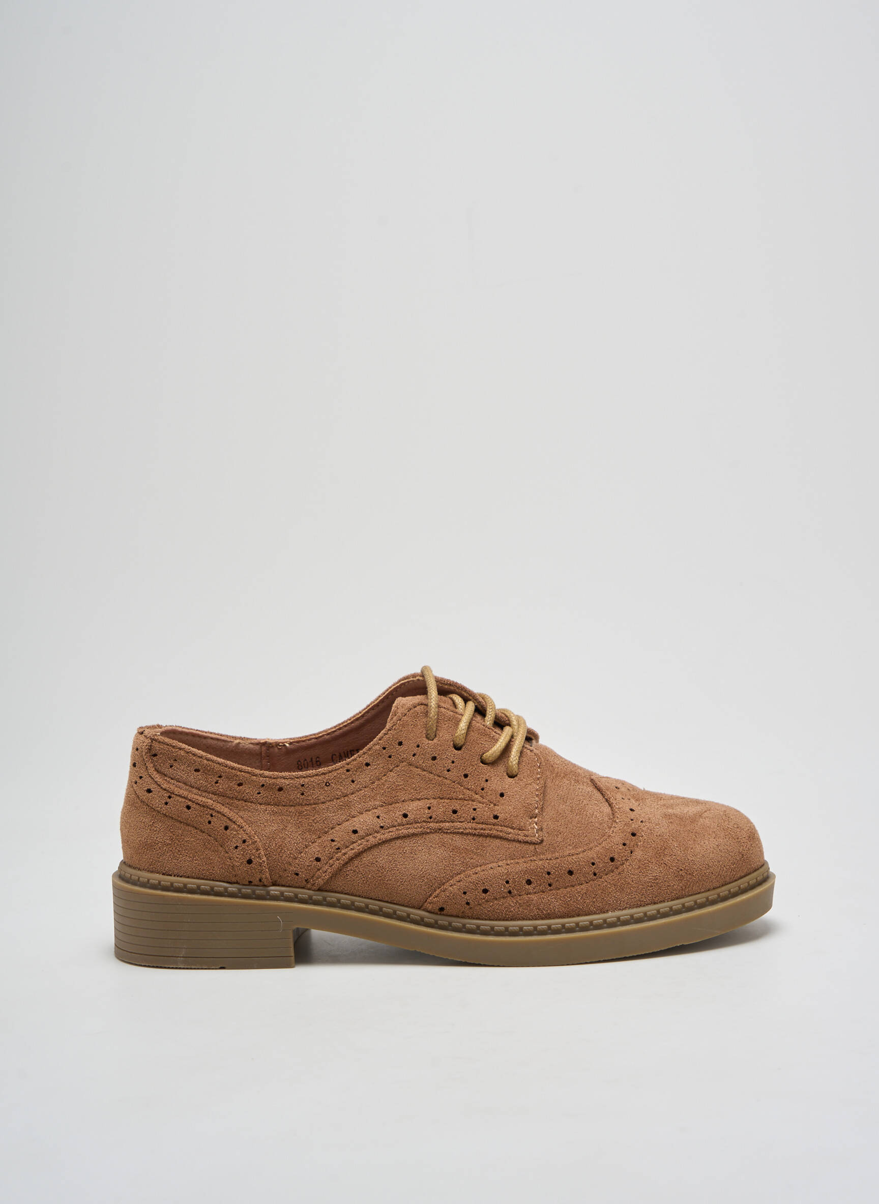 Derbiai apvalus mygtukas plokščias kulnas iki 3 cm rudas IDEAL SHOES moteris