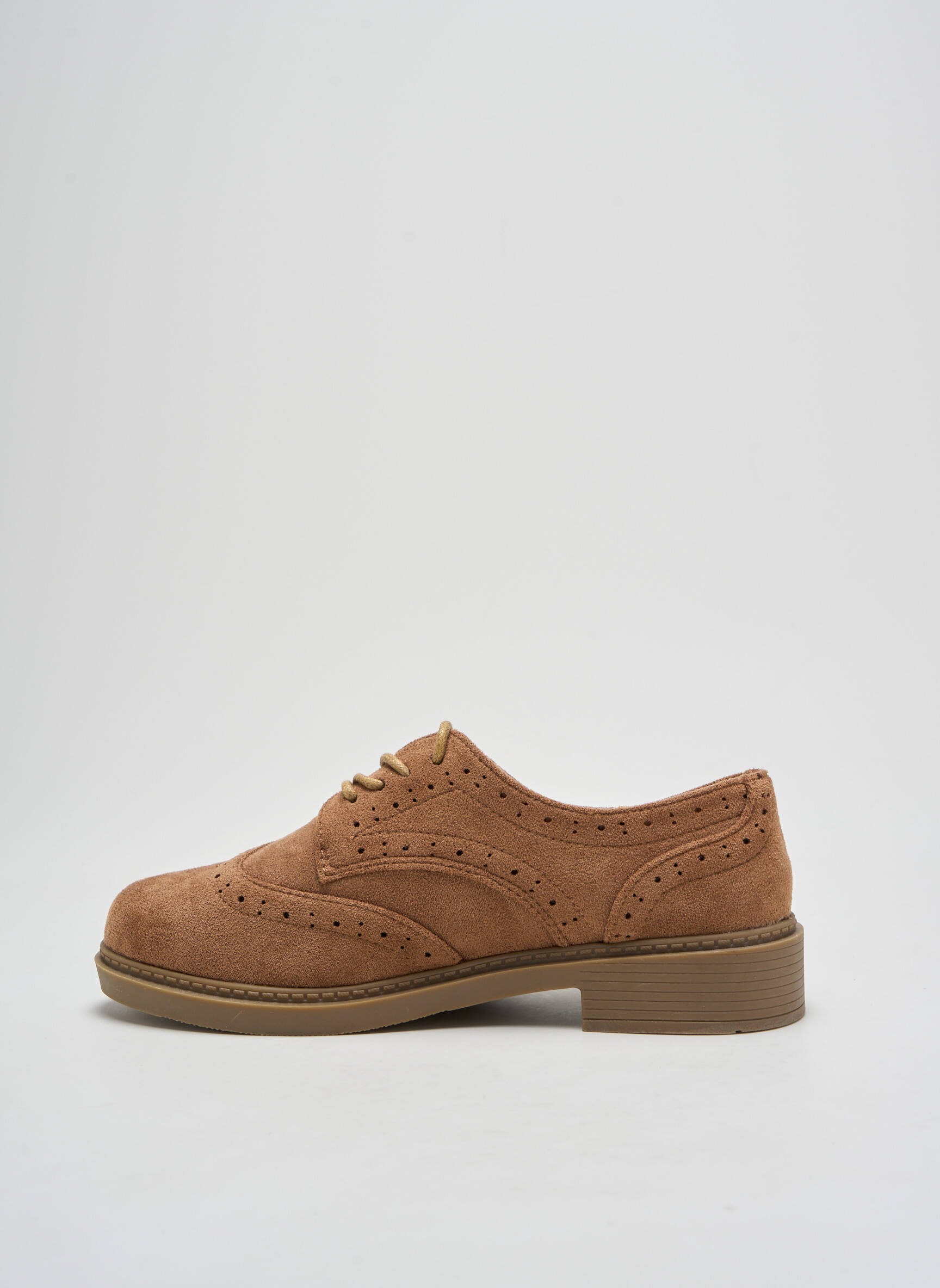 Derbiai apvalus mygtukas plokščias kulnas iki 3 cm rudas IDEAL SHOES moteris