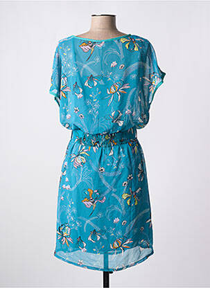 Pusilgių suknelė gėlių raštas trumpas rankovės mėlyna LA FIANCEE DU MEKONG moteris