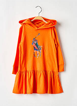Pusilgių suknelė ilgos rankovės oranžinė RALPH LAUREN mergina