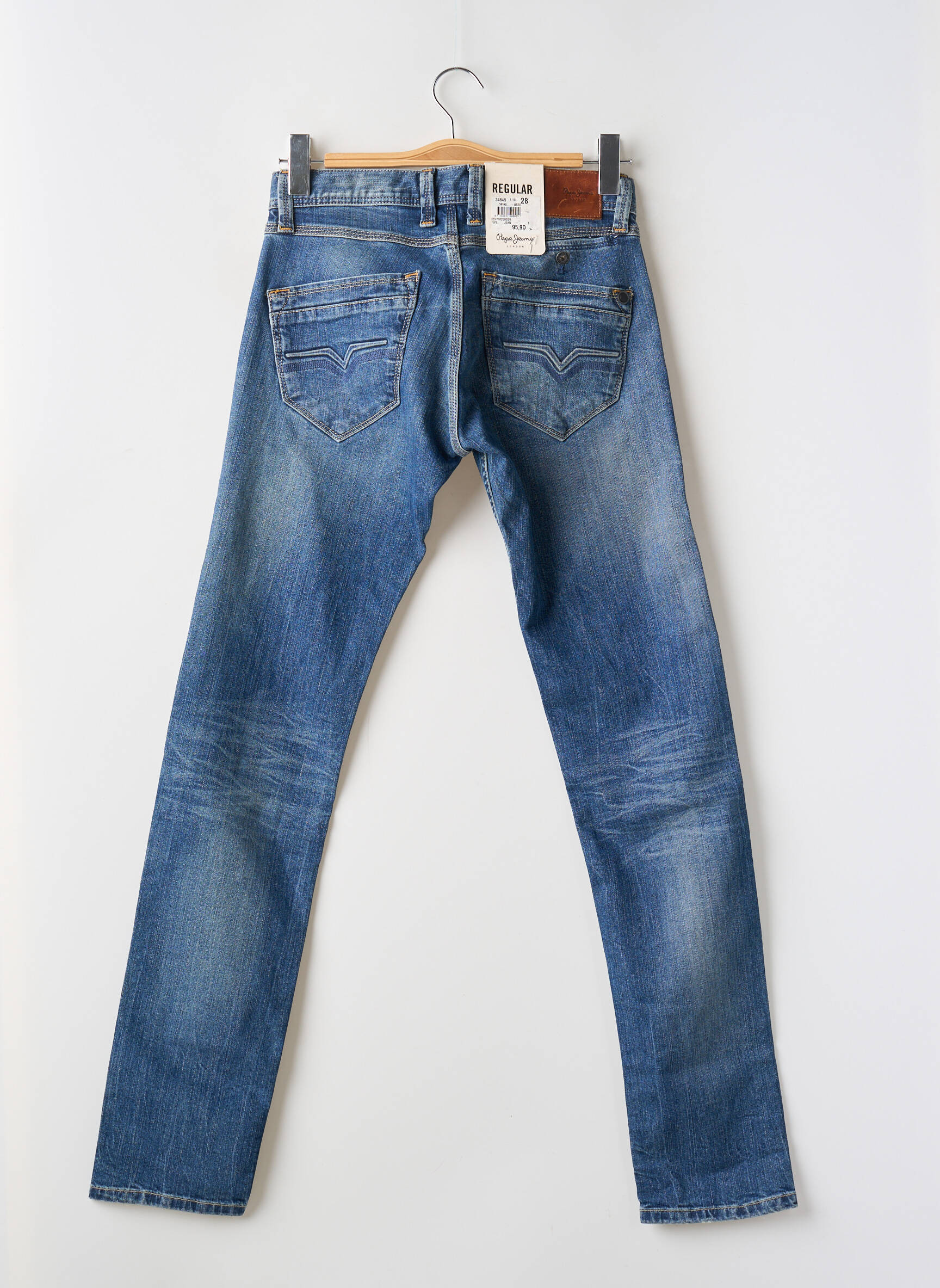 Tiesios kirpimo džinsai uždarymas su užtrauktuku po mygtuku uždengimu maža dydžio mėlyna PEPE JEANS vyras
