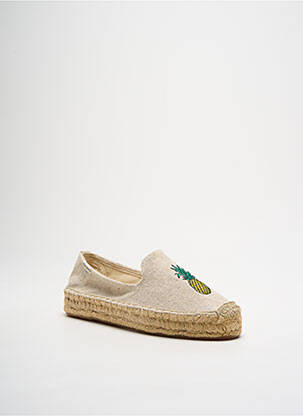 Espadrilės apvalus mygtukas plokščias kulnas iki 3 cm bežinis SOLUDOS moteris