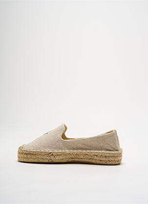 Espadrilės apvalus mygtukas plokščias kulnas iki 3 cm bežinis SOLUDOS moteris