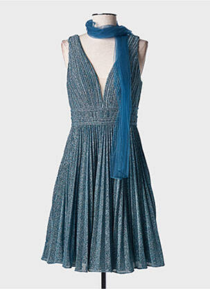 Pusilgių suknelė be rankų be rankų mėlyna FASHION NEW YORK moteris