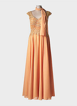 Ilga suknelė be rankų be rankų oranžinė FASHION NEW YORK moteris
