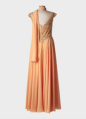 Ilga suknelė be rankų be rankų oranžinė FASHION NEW YORK moteris