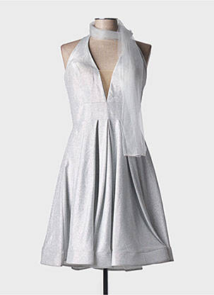 Pusilgių suknelė be rankų be rankų sidabrinė FASHION NEW YORK moteris